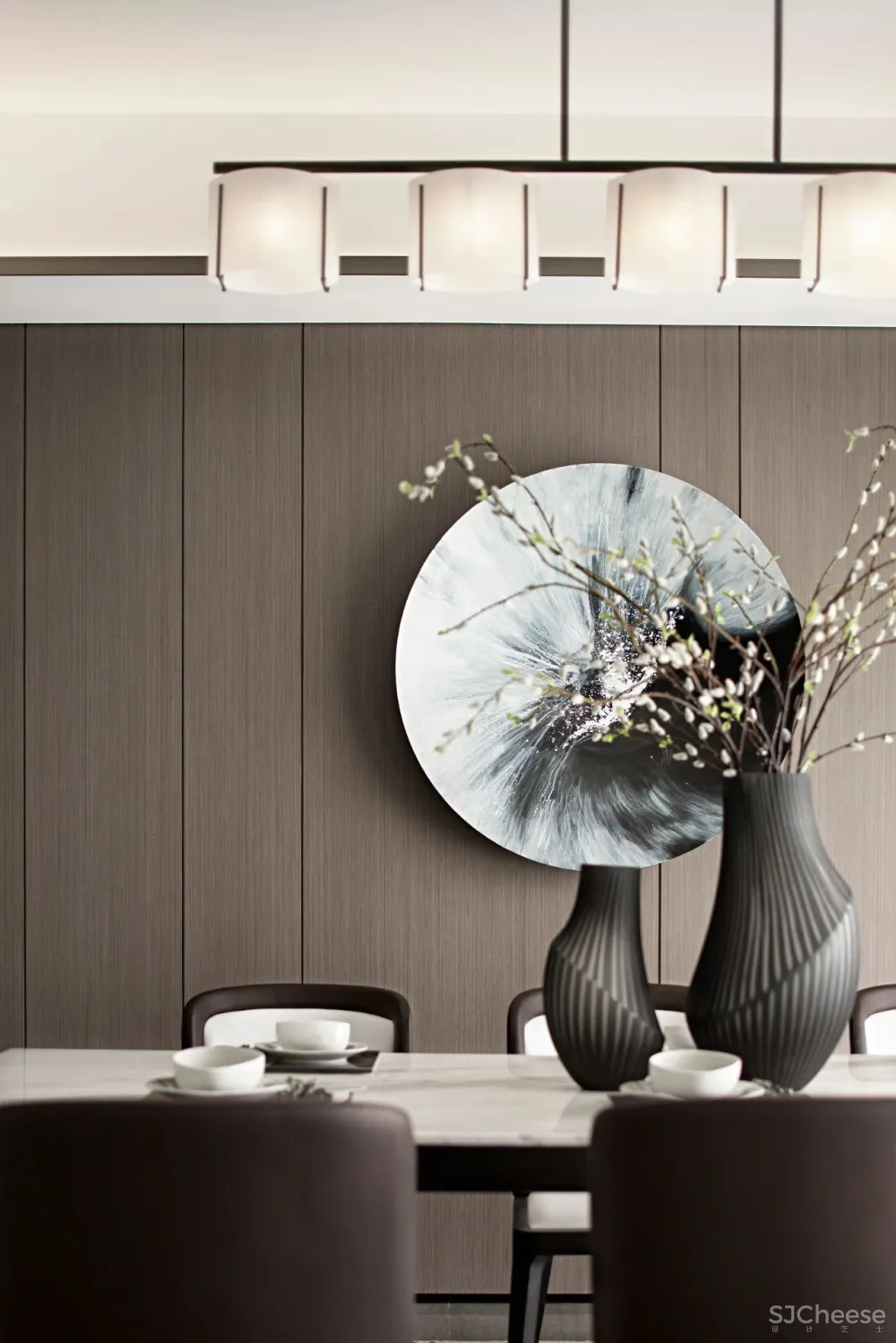 挑空现代简约里的小新中式!