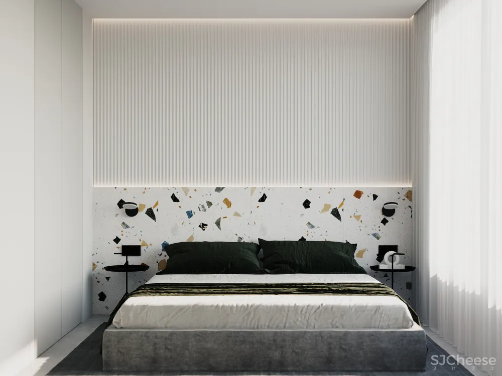 轻古典一居室,护墙板这么用线条太美了