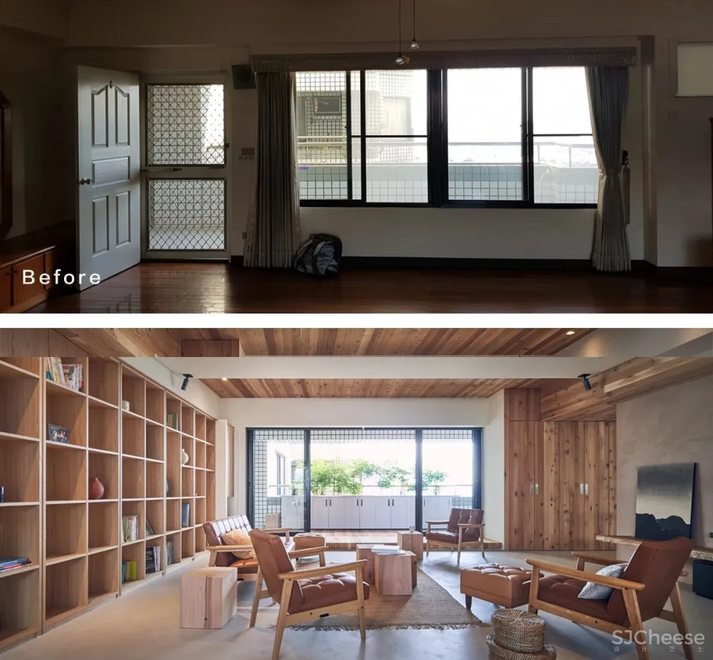 224.4㎡老宅改造:佛系清雅宅,原木自然居