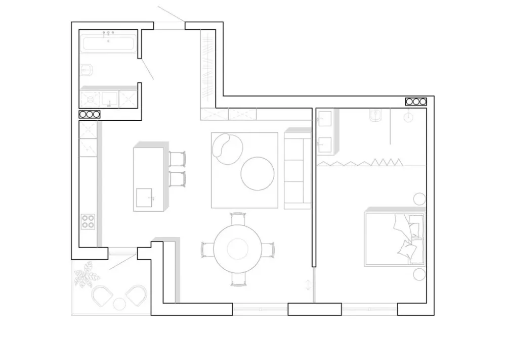 85㎡ 简约居所,“鱼骨拼”木地板站C位