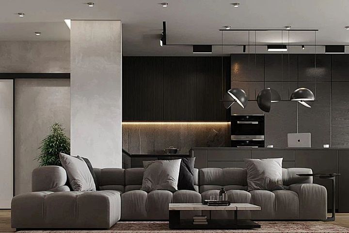 高级灰 原木，143㎡现代公寓这样设计才够腔调！