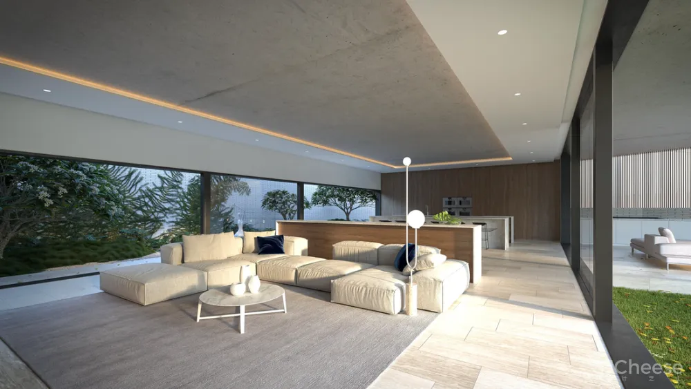 8组住宅效果图,原来大户型更适合极简风!