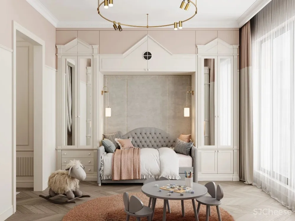 126㎡三居室,金色 白色的搭配,意想不到的高级感!