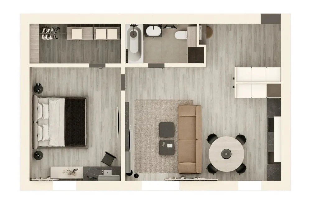 IRA LYSIUK新作 70㎡一厅一室，优雅大气！