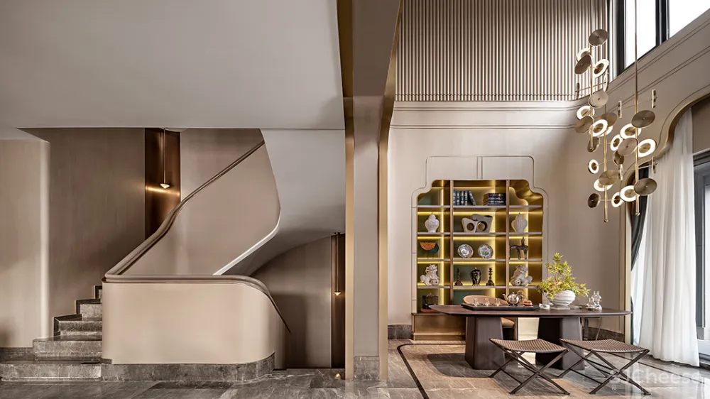 【中熙设计-梁景华联袂新作】504㎡杭州城桃源小镇别墅豪宅设计,带来耳目一新的现代民国思潮!
