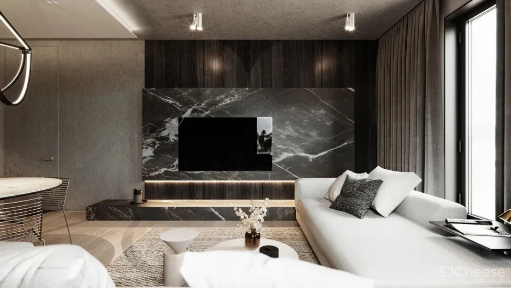 高级灰 轻奢,120㎡现代私宅