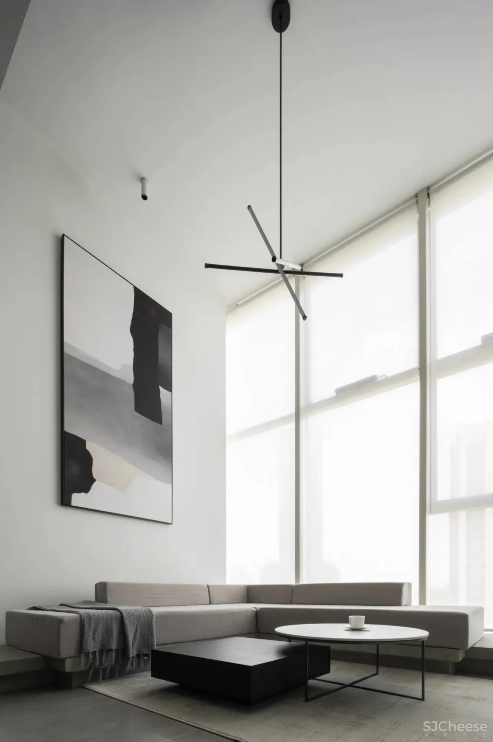 通透感 光影美学，打造黑白极简格调 桐里设计