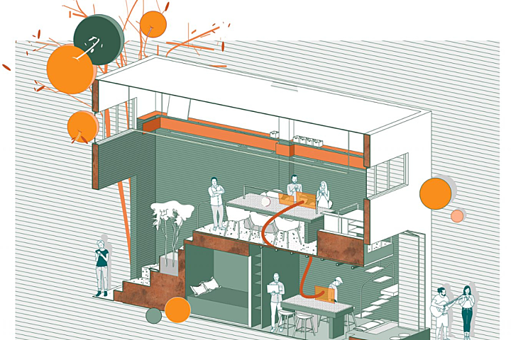 离宅半米 30平的工作室装12人，有植被还能办沙龙？