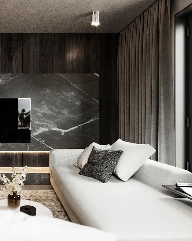 高级灰 轻奢,120㎡现代私宅