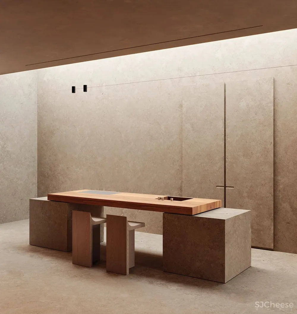 151㎡ 现代极简私宅,“石”光里的低调奢华