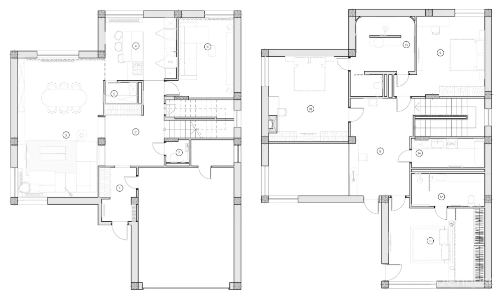 151㎡ 现代极简私宅,“石”光里的低调奢华
