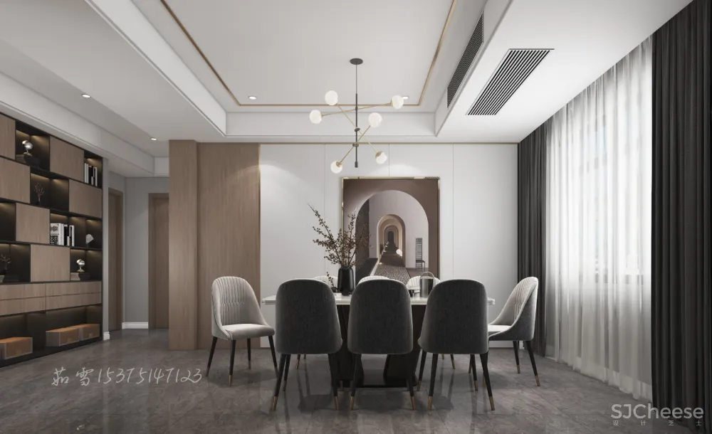 130平现代风格,低奢淡雅