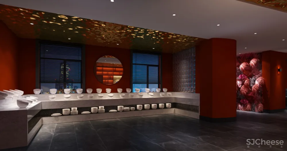 云想空间表现‖沉稳亮色系火锅店,不俗反而酷