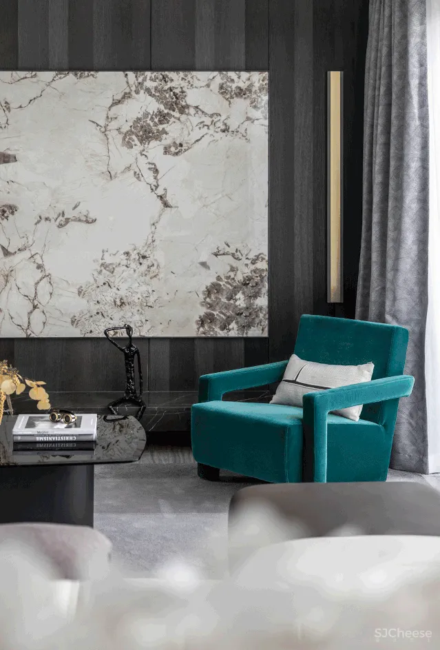 KOYI柯翊:点睛孔雀蓝,演绎现代简约家居轻奢范