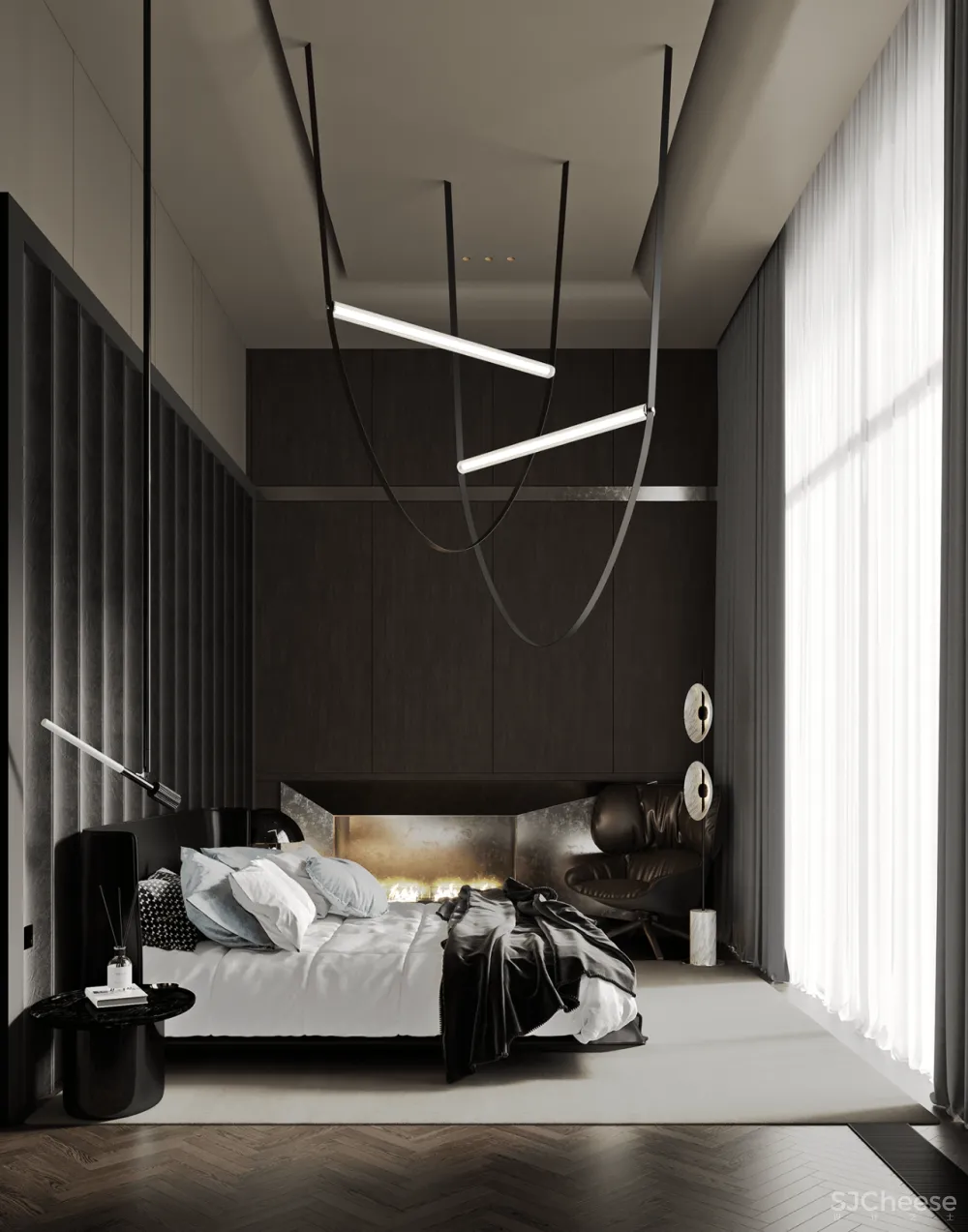 305㎡现代顶层复式,豪宅的正确打开方式!