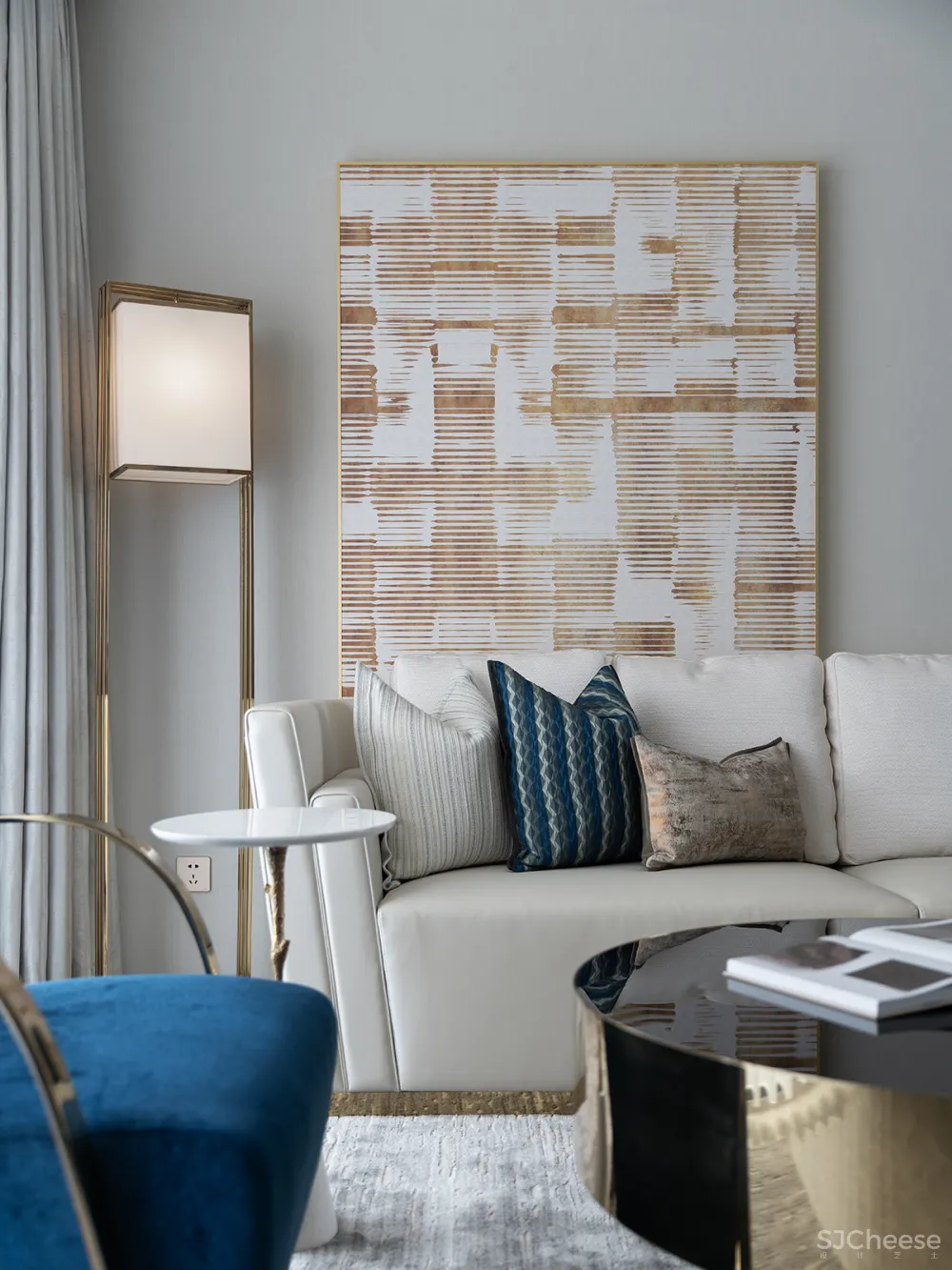 大气精致的155㎡住宅，一抹蓝色唤醒时尚气息！