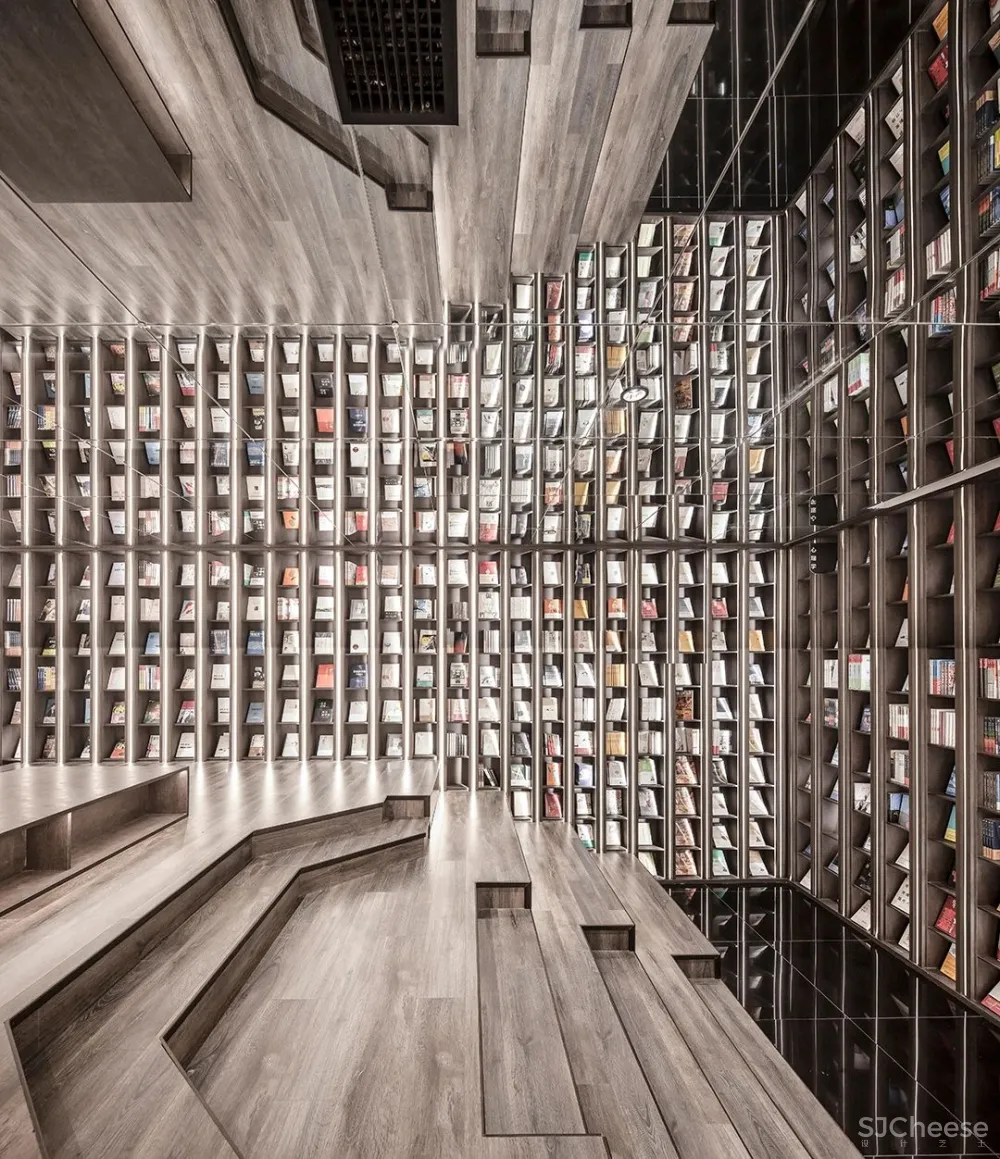 李想新作 宁波钟书阁,1230㎡,把201块“岩石”搬进书店