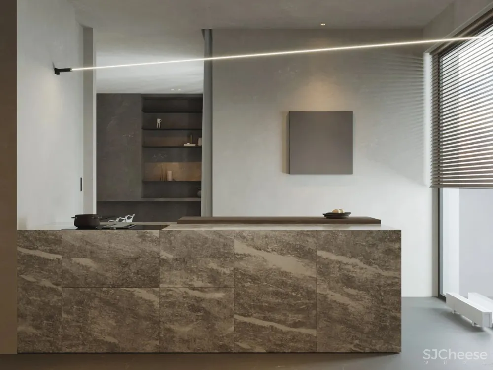 151㎡ 现代极简私宅,“石”光里的低调奢华