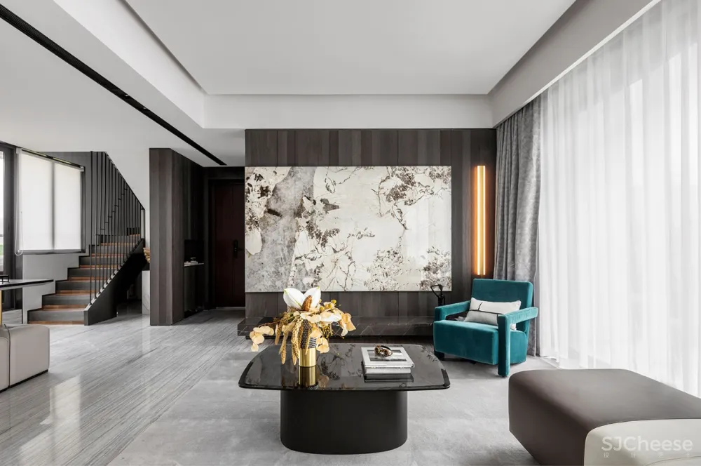 KOYI柯翊:点睛孔雀蓝,演绎现代简约家居轻奢范