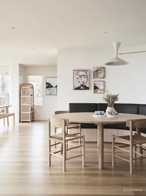 两居室简约住宅，原木家具加上藤编元素太好看了！