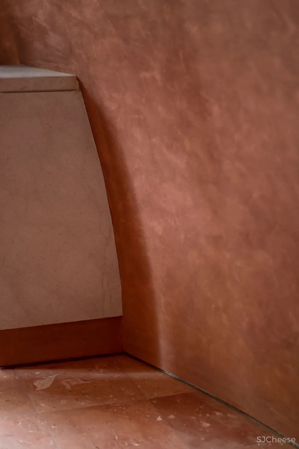 火山石 红砖,47㎡球形空间的暧昧与冲突!