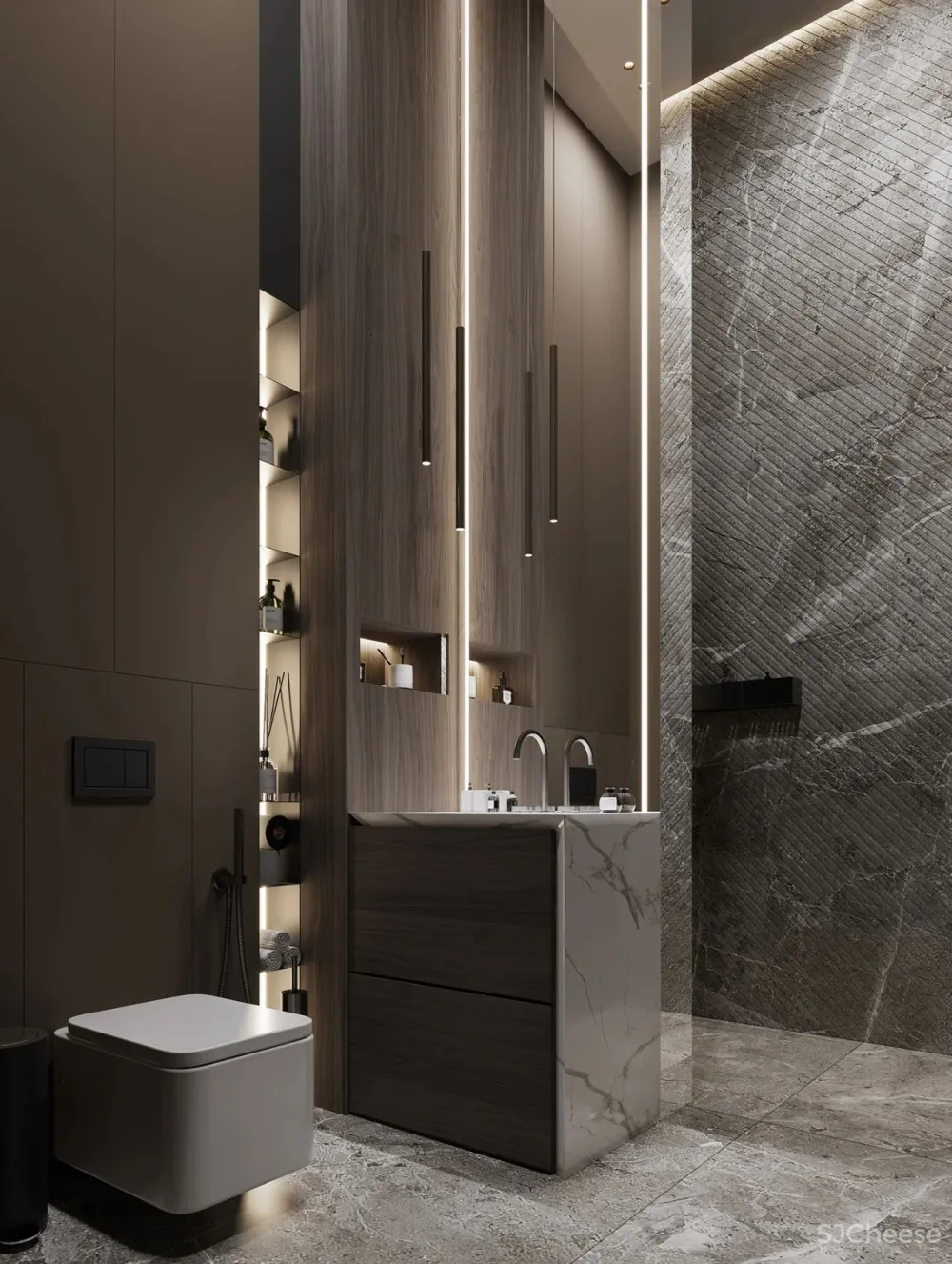 305㎡现代顶层复式,豪宅的正确打开方式!