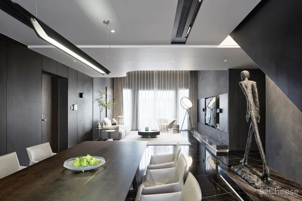 半挑空,现代简约大复式!