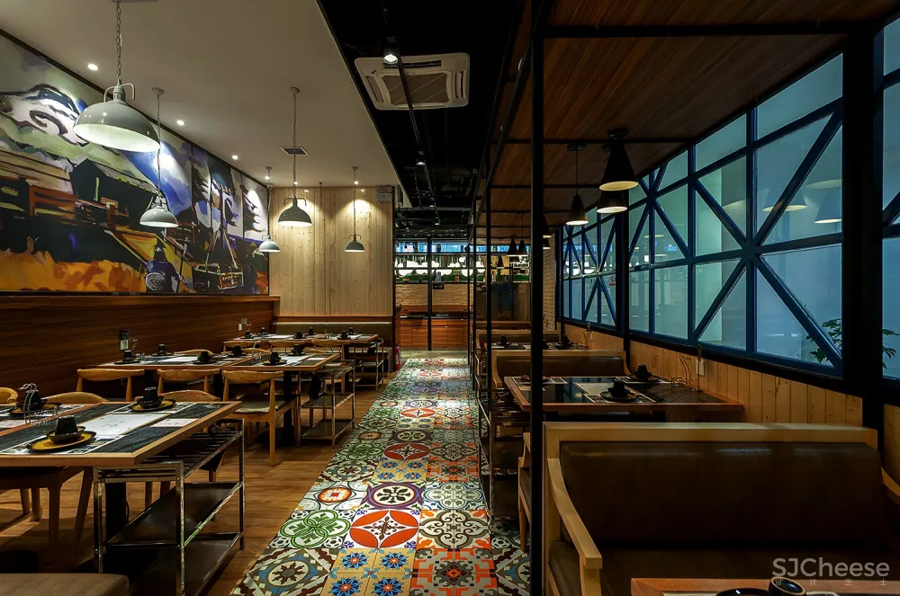 蒙古主题餐厅设计出清新草原风,“一米金脊”羊蝎子火锅餐厅