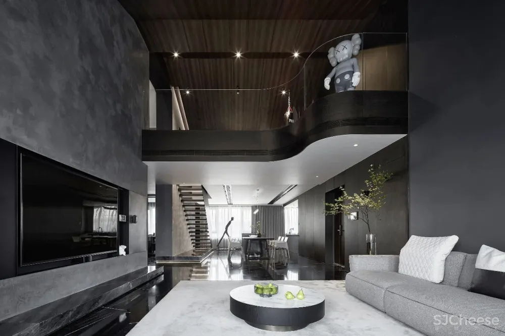 半挑空,现代简约大复式!