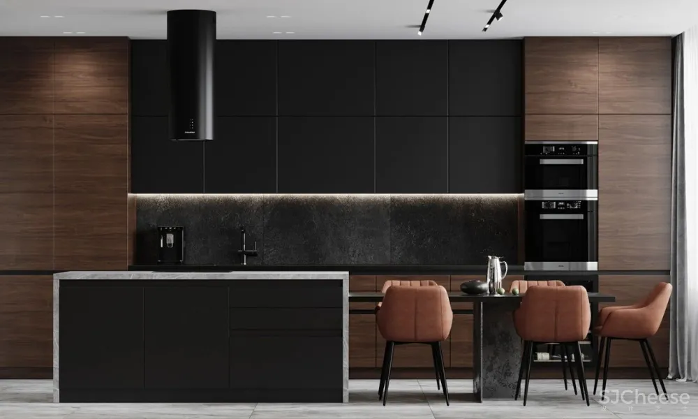 胡桃木 低饱和度橙色,演绎大气时尚质感空间!