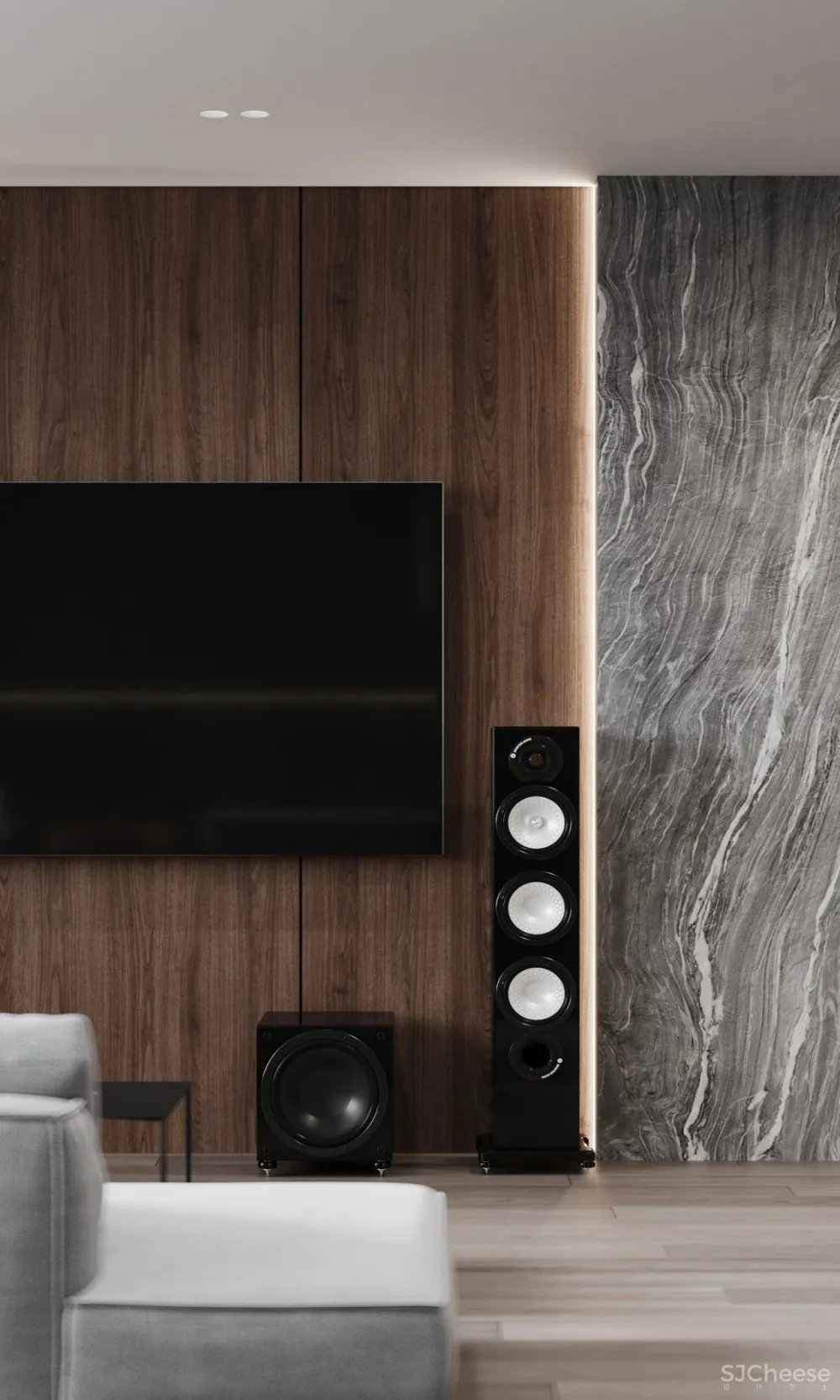 胡桃木 低饱和度橙色,演绎大气时尚质感空间!