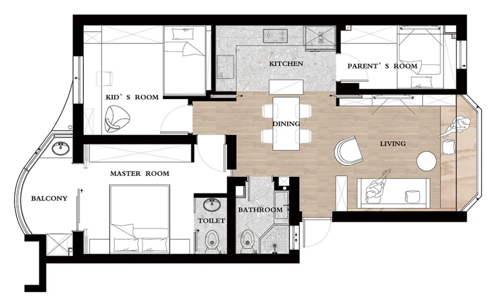 89㎡学区房改造,简约木质,超舒适!