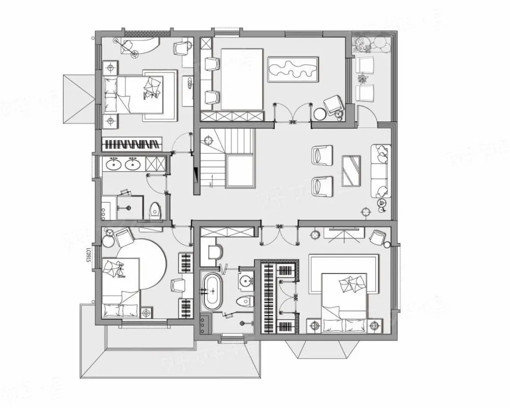 去别墅风装修,这个300㎡美得清新脱俗