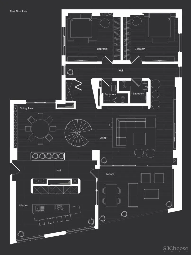 230㎡ 小复式，卧室里带卫生间这样装实在太美了！