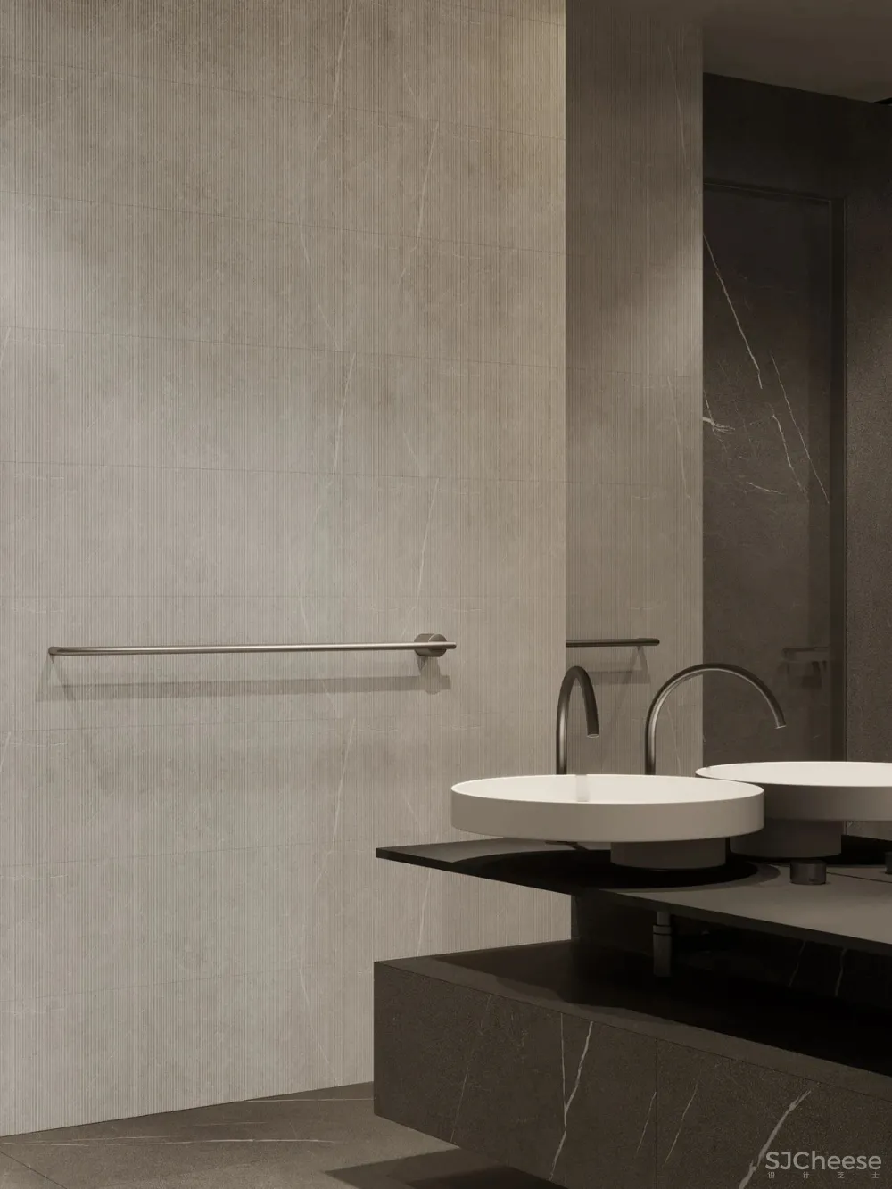 151㎡ 现代极简私宅,“石”光里的低调奢华