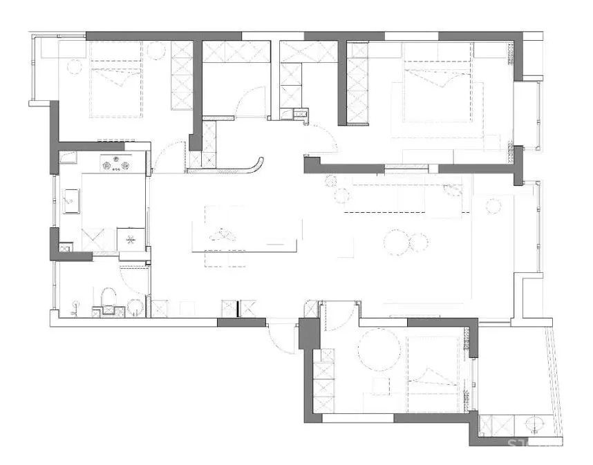 极致黑白 温润原木,极简高效的空间美学