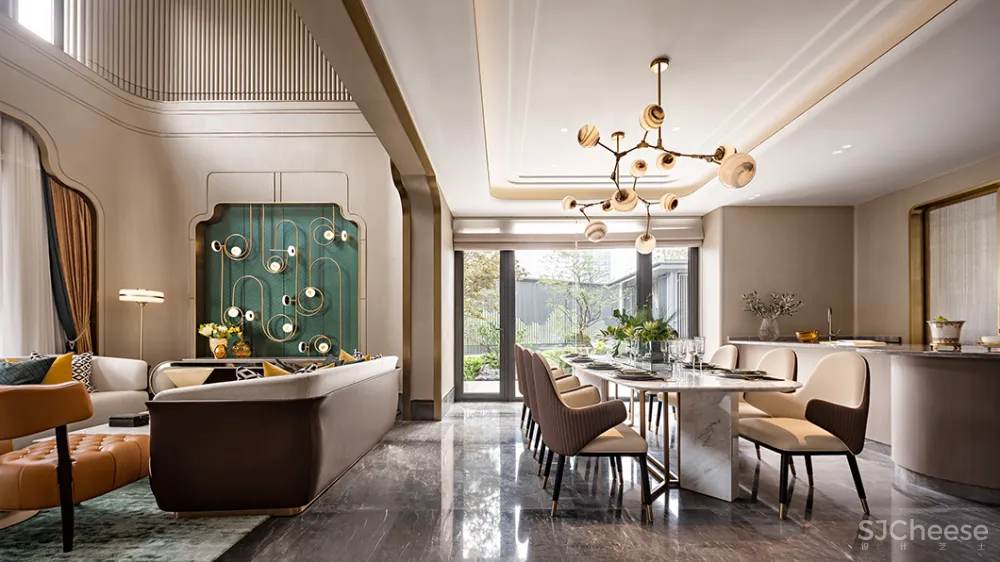 【中熙设计-梁景华联袂新作】504㎡杭州城桃源小镇别墅豪宅设计,带来耳目一新的现代民国思潮!