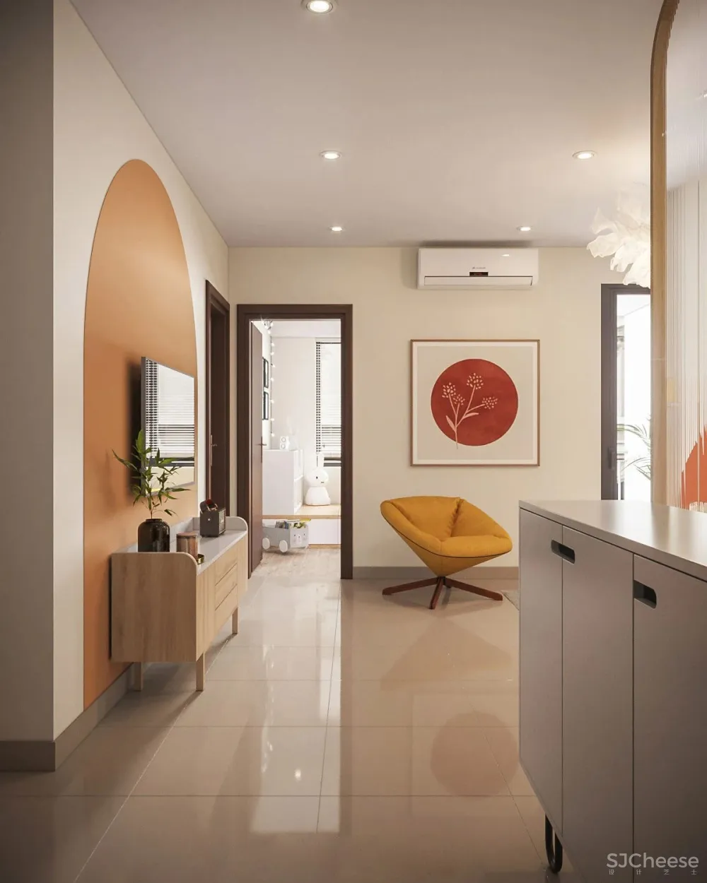 Creating Well Rounded Interiors With Circle Themes - Orange