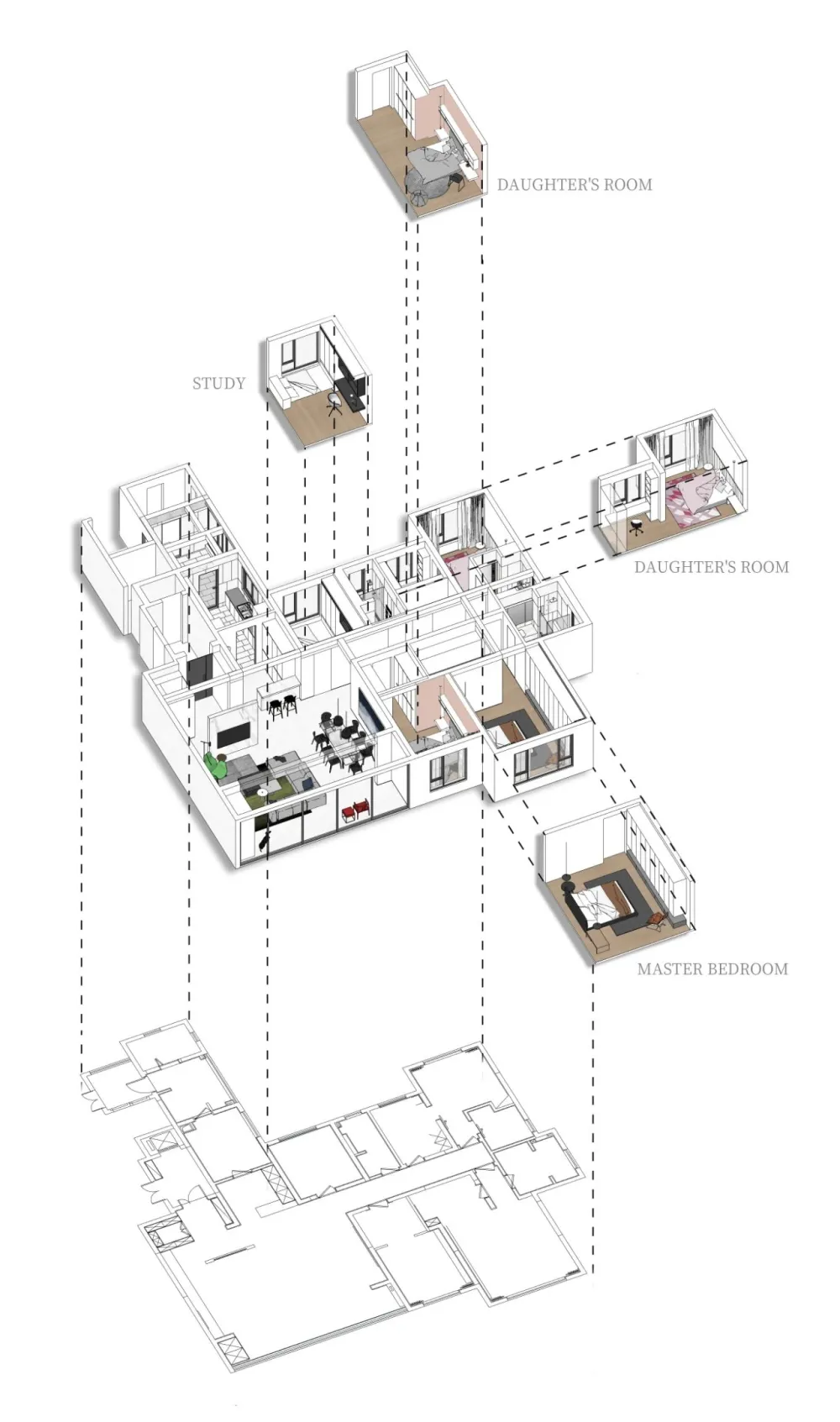 240m² 极简大平层,兼顾自由与温暖的家