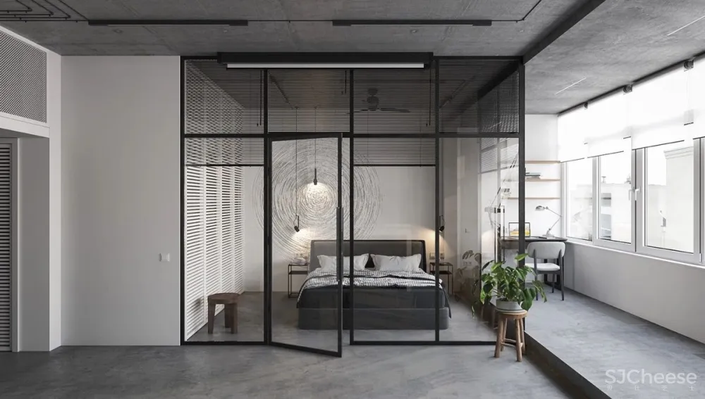 70㎡ 的 LOFT，裸装的混凝土空间也可以很温馨！