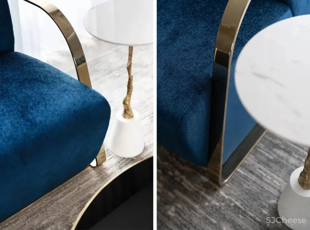 大气精致的155㎡住宅，一抹蓝色唤醒时尚气息！