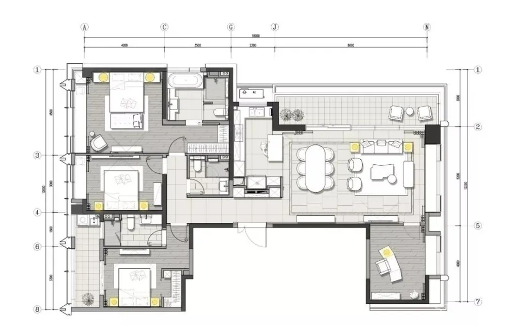 200㎡海派低奢样板间,融入秦淮河畔的当代人居