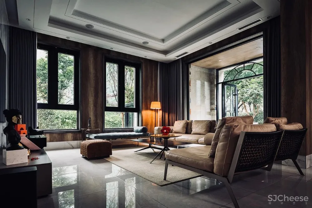 300㎡灰调原木风私宅,简洁质朴惹人爱!