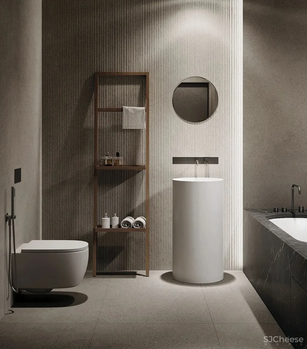 151㎡ 现代极简私宅,“石”光里的低调奢华