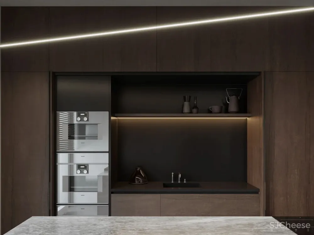 151㎡ 现代极简私宅,“石”光里的低调奢华