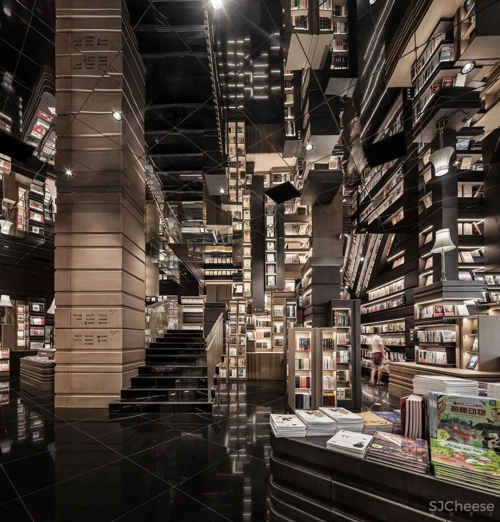 李想新作 宁波钟书阁,1230㎡,把201块“岩石”搬进书店