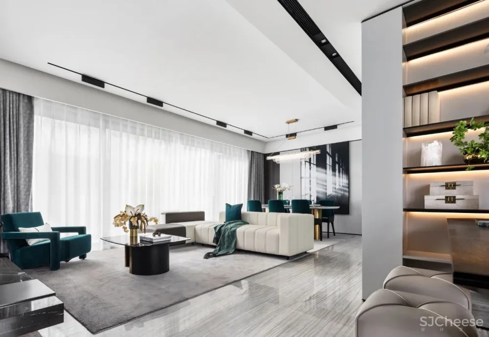 KOYI柯翊:点睛孔雀蓝,演绎现代简约家居轻奢范