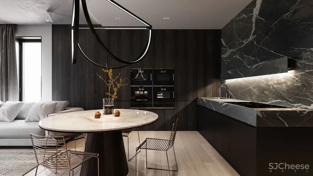 高级灰 轻奢,120㎡现代私宅