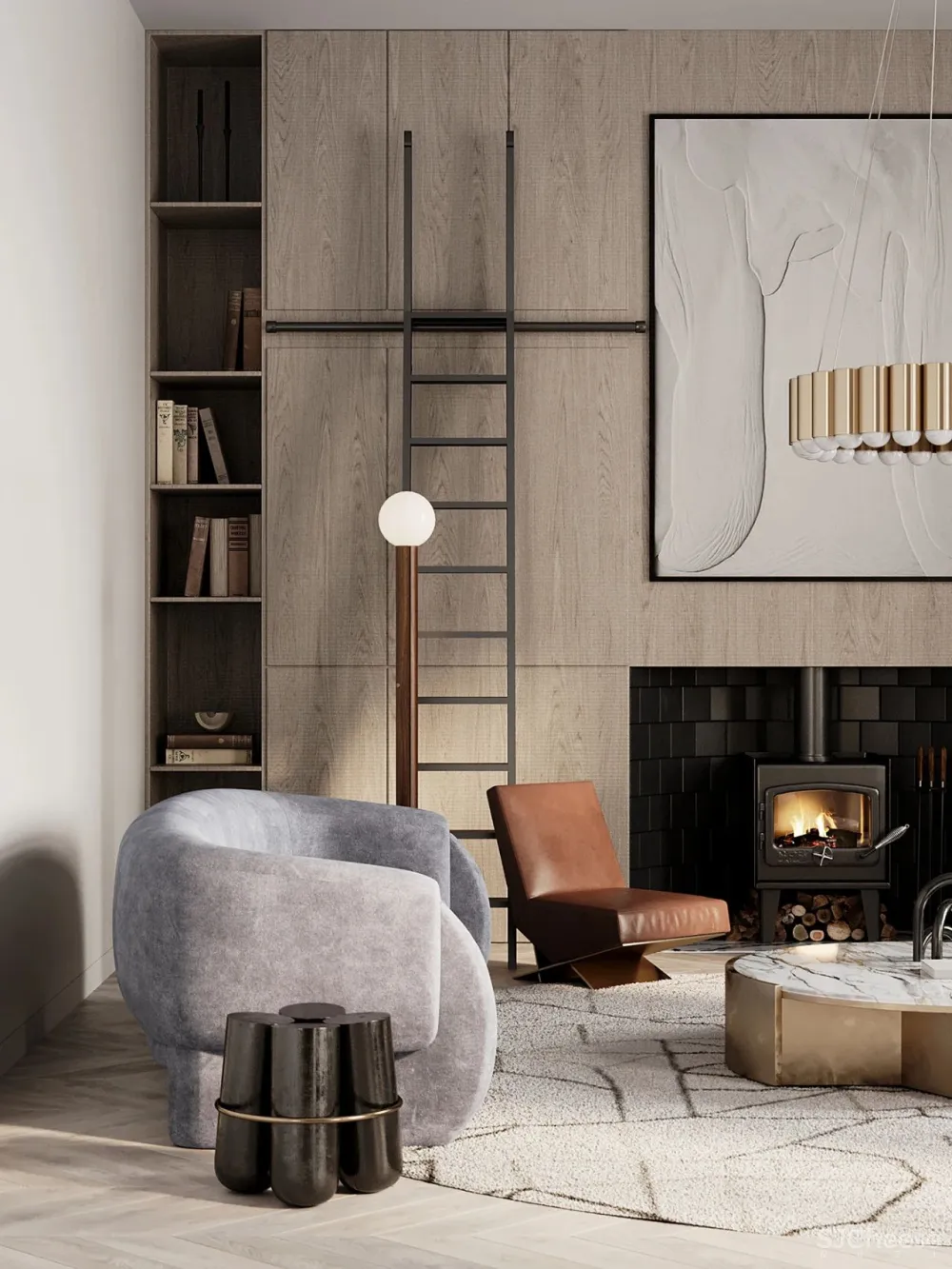 黄铜 原木,优雅的轻奢居所