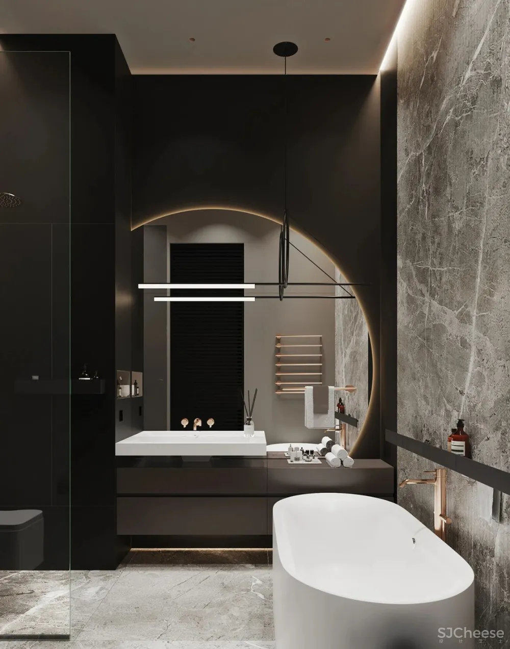 305㎡现代顶层复式,豪宅的正确打开方式!